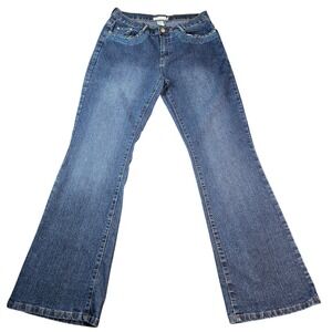 Mattina T Womens Bootcut Jeans Blue Rhinestone Embroidered Studded Denim Size 14